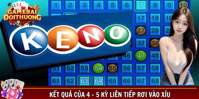Kết quả của 4 - 5 kỳ liên tiếp rơi vào Xỉu