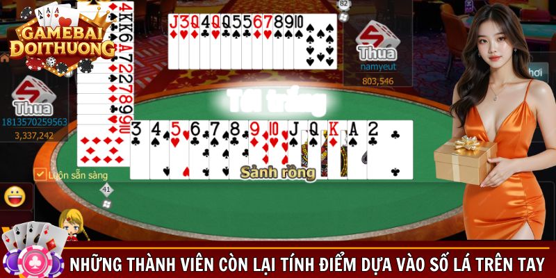 Những thành viên còn lại tính điểm dựa vào số lá trên tay